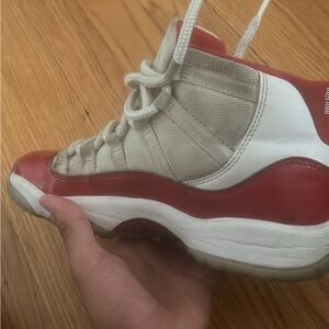 Jordan Kids Red and White Sneakers